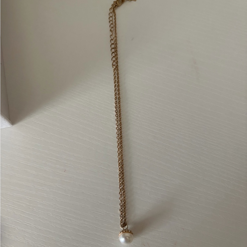 Guess Gold Necklace with Pearl Charm